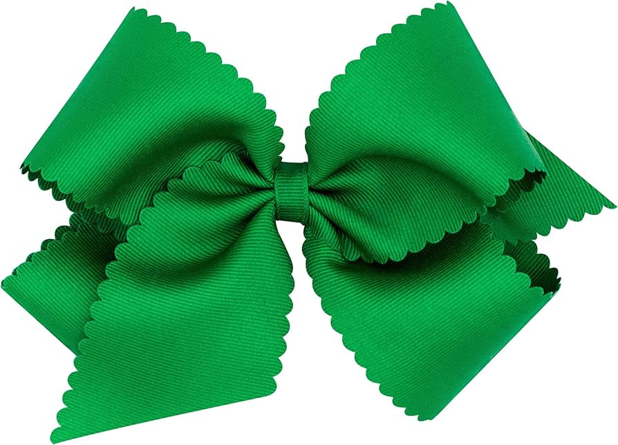 Wee Ones Girls' Classic Grosgrain Hair Bow with Scalloped Edges and Plain Wrap Center on a WeeSta... | Amazon (US)