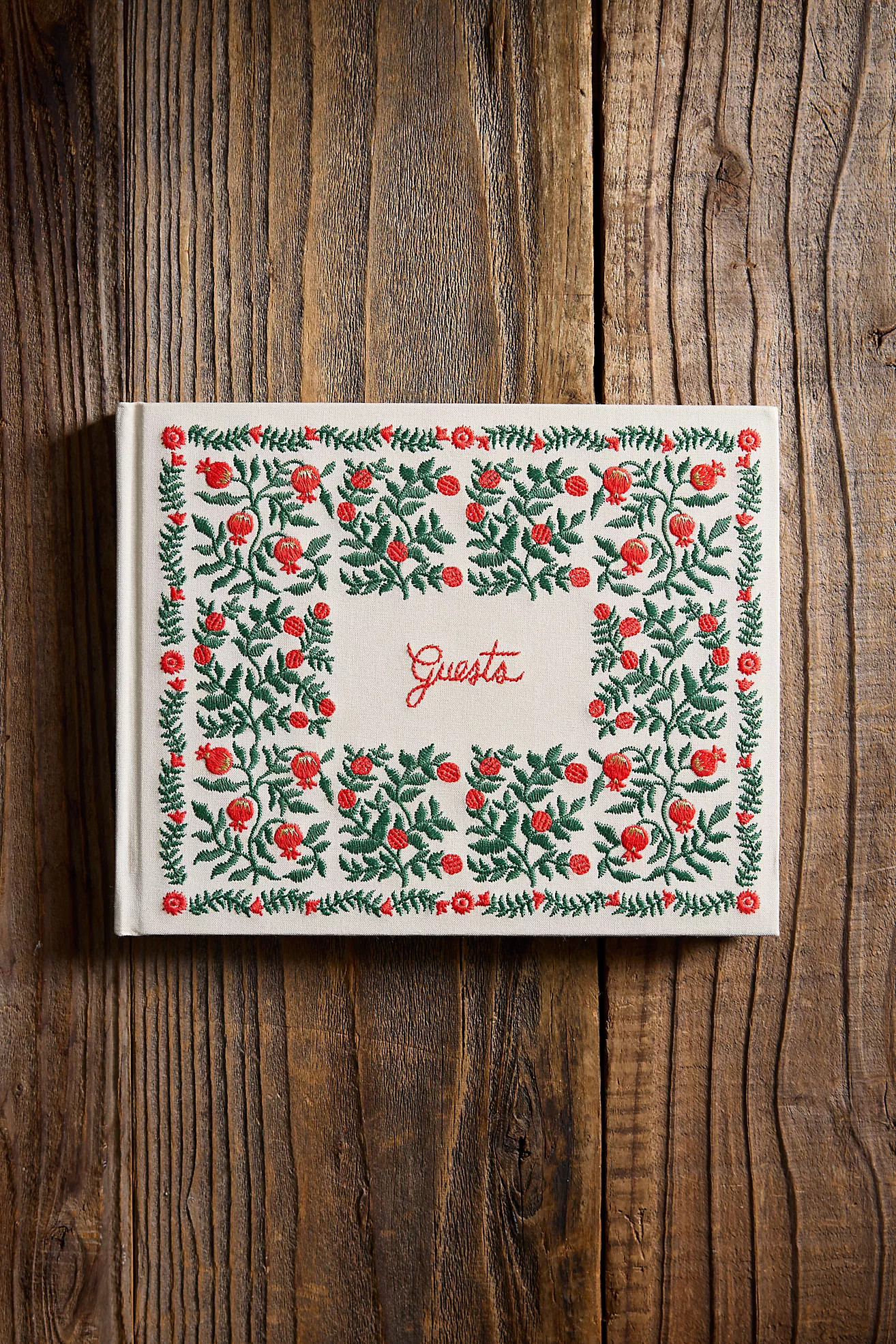 Embroidered Pomegranate Guest Book | Anthropologie (US)