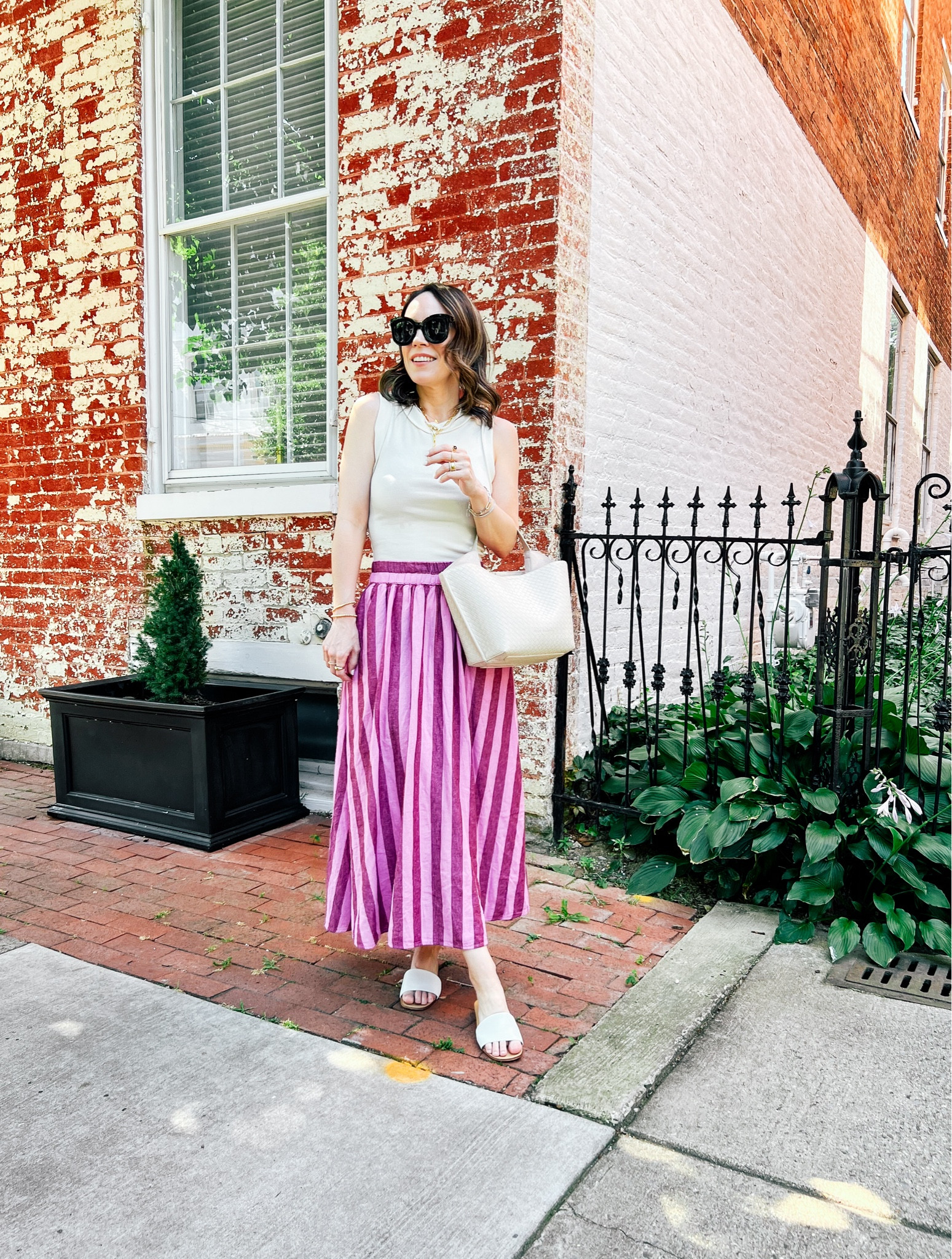 Striped maxi skirt with my favorite white tank 

#LTKFindsUnder50 #LTKSeasonal