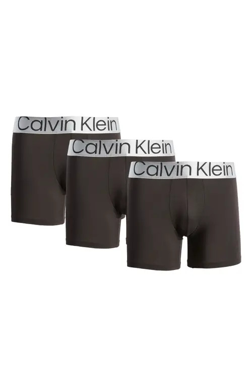 Calvin Klein Men's Reconsidered Steel 3-Pack Stretch Boxer Briefs in Black at Nordstrom, Size X-Larg | Nordstrom
