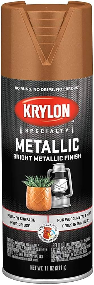 Krylon 1709 Copper Metallic 12 Ounce Aerosol Metallic Paint | Amazon (US)