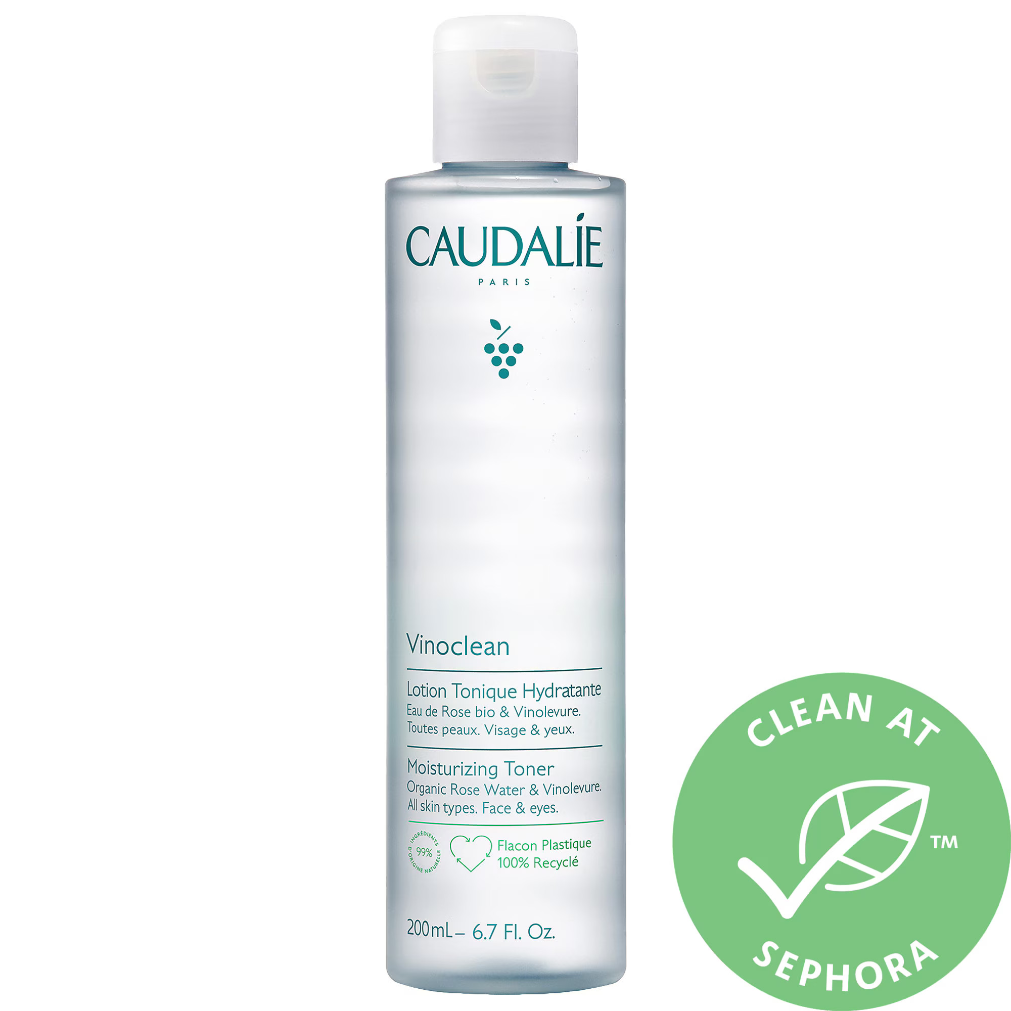 Caudalie Vinoclean Moisturizing Toner with Rose Water 6.7 oz/ 200 mL | Sephora (CA)