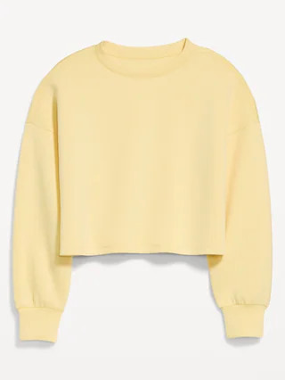 Bounce Fleece Crew-Neck Cropped Sweatshirt | Old Navy (CA)