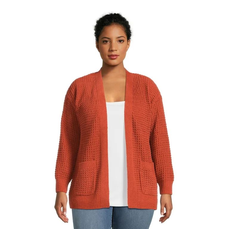 Time and Tru Women's Chenille Cardigan Sweater, Midweight, Sizes XS-XXXL | Walmart (US)