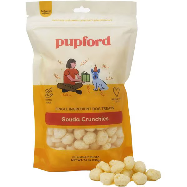 Pupford Cheddar Crunchies Human-Grade Limited Ingredient Cheddar Cheese Flavored Crunchy Dog Trea... | Chewy.com