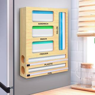 Magnetic Food Bag Storage Organizer for Drawer, Refrigerator, Compatible with Variety Size Bags, Brown | The Home Depot