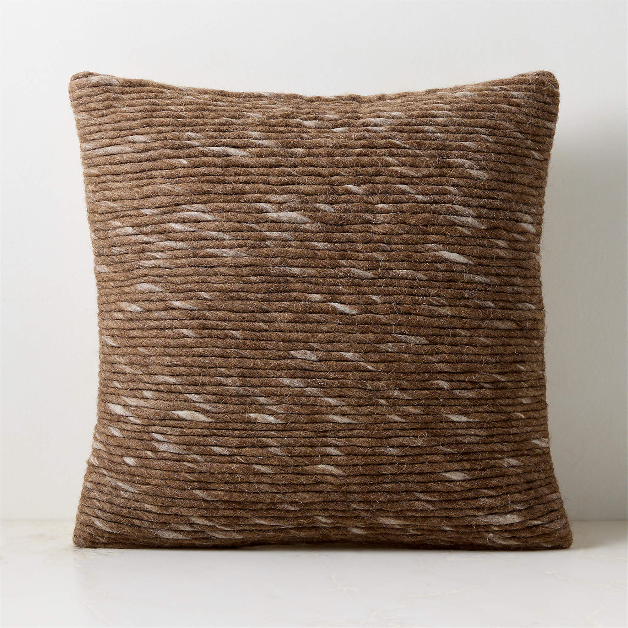 Twist Natural Wool Throw Pillow with Down Alternative Insert 20"x20" by Kravitz Design | CB2 | CB2