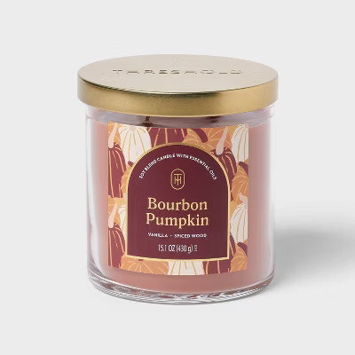 2-Wick 15.1oz Lidded Glass Bourbon Pumpkin Jar Candle - Threshold™ | Target
