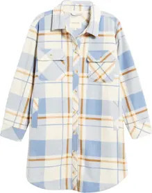 Plaid Long Polar Fleece Shacket | Nordstrom