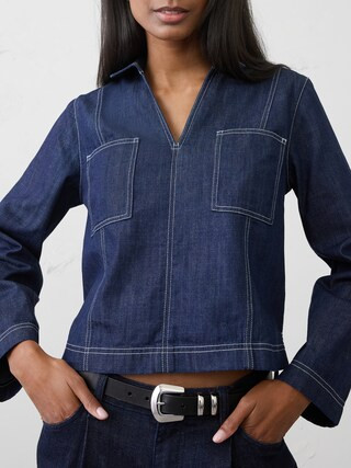 Chambray Popover Top | Banana Republic Factory