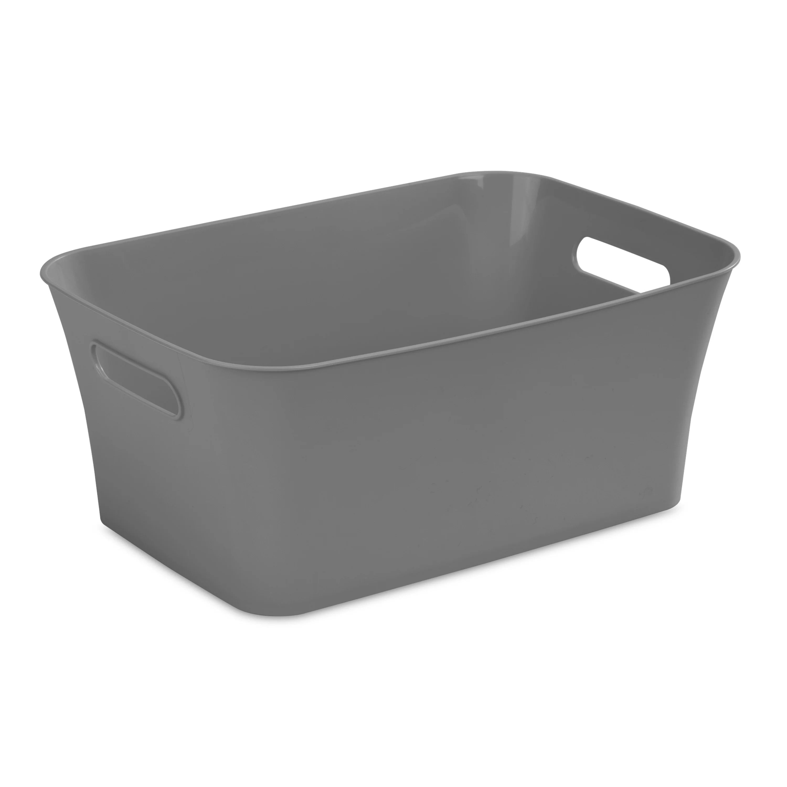 Mainstays Medium Plastic Storage Bin, Grey | Walmart (US)