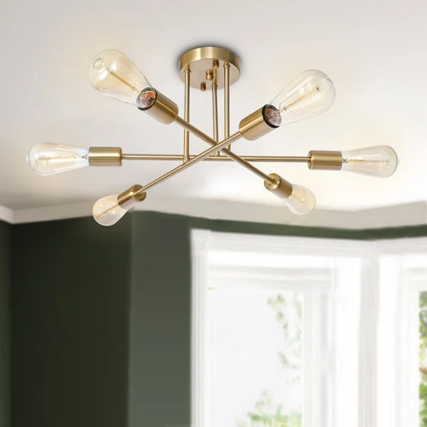 Westfall 6 - Light 19'' Modern Linear Semi Flush Mount | Wayfair North America