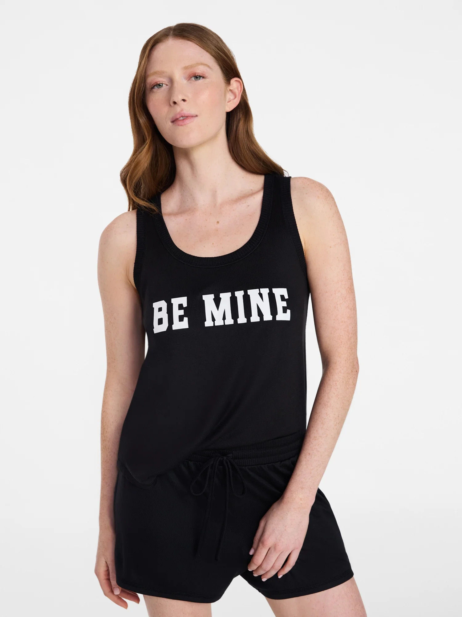 Joyspun Women's Cozy Lounge Collection Hacci Knit Tank Top and Shorts Pajama Set, 2-Piece, Sizes ... | Walmart (US)