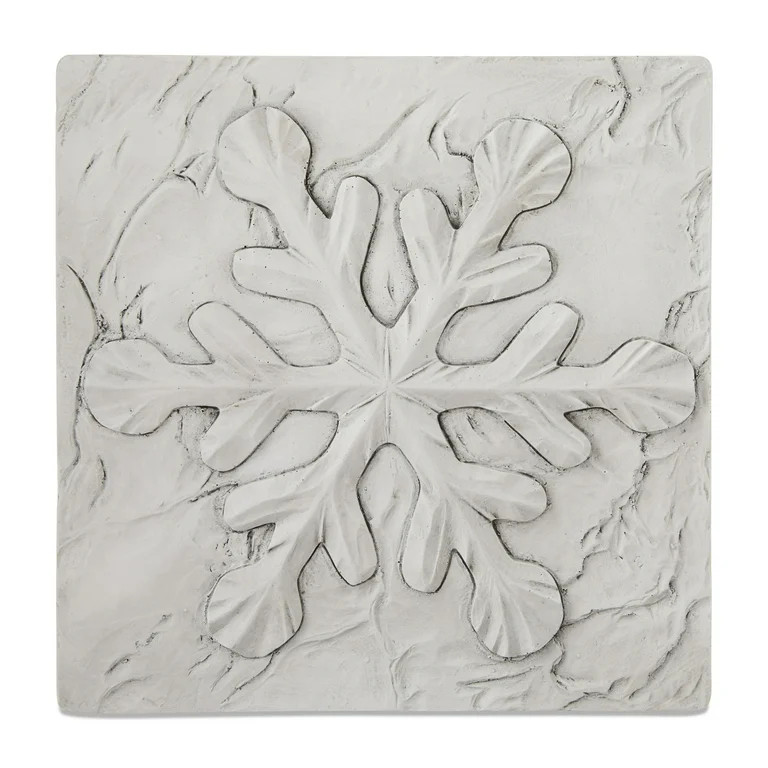 Snowflake Block Hanging Christmas Decoration, White, 9" x 9", by Holiday Time | Walmart (US)