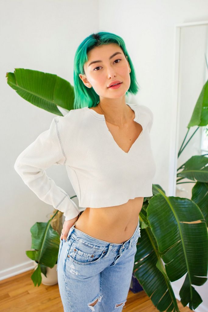 BDG Corey Notched Thermal Cropped Top | Urban Outfitters (US and RoW)