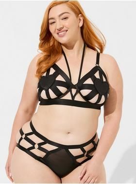 Overt Strappy Mesh Hipster Panty | Torrid (US & Canada)