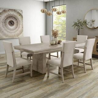 Bronin 7-Piece Natural Wood Top Dining Room Set (Seats 6) | The Home Depot