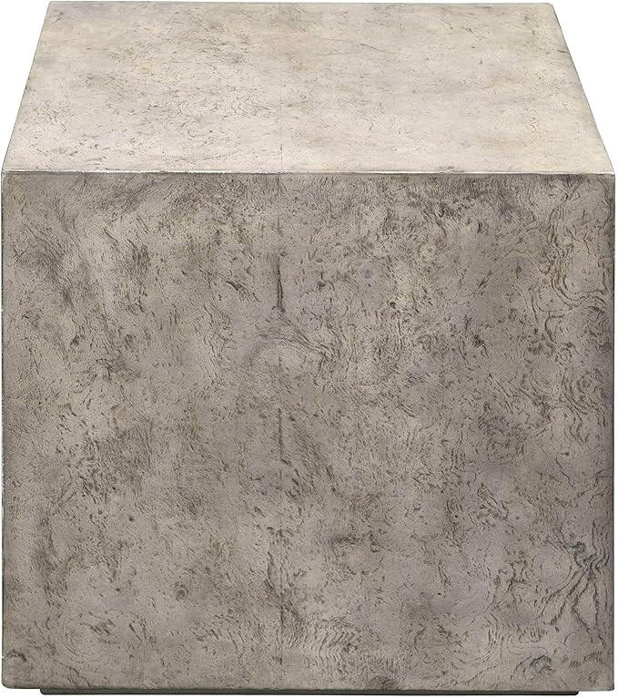 MY SWANKY HOME Elegant Gray Burl Wood Oak Veneer Cube Accent Table Square Bunching Block | Amazon (US)