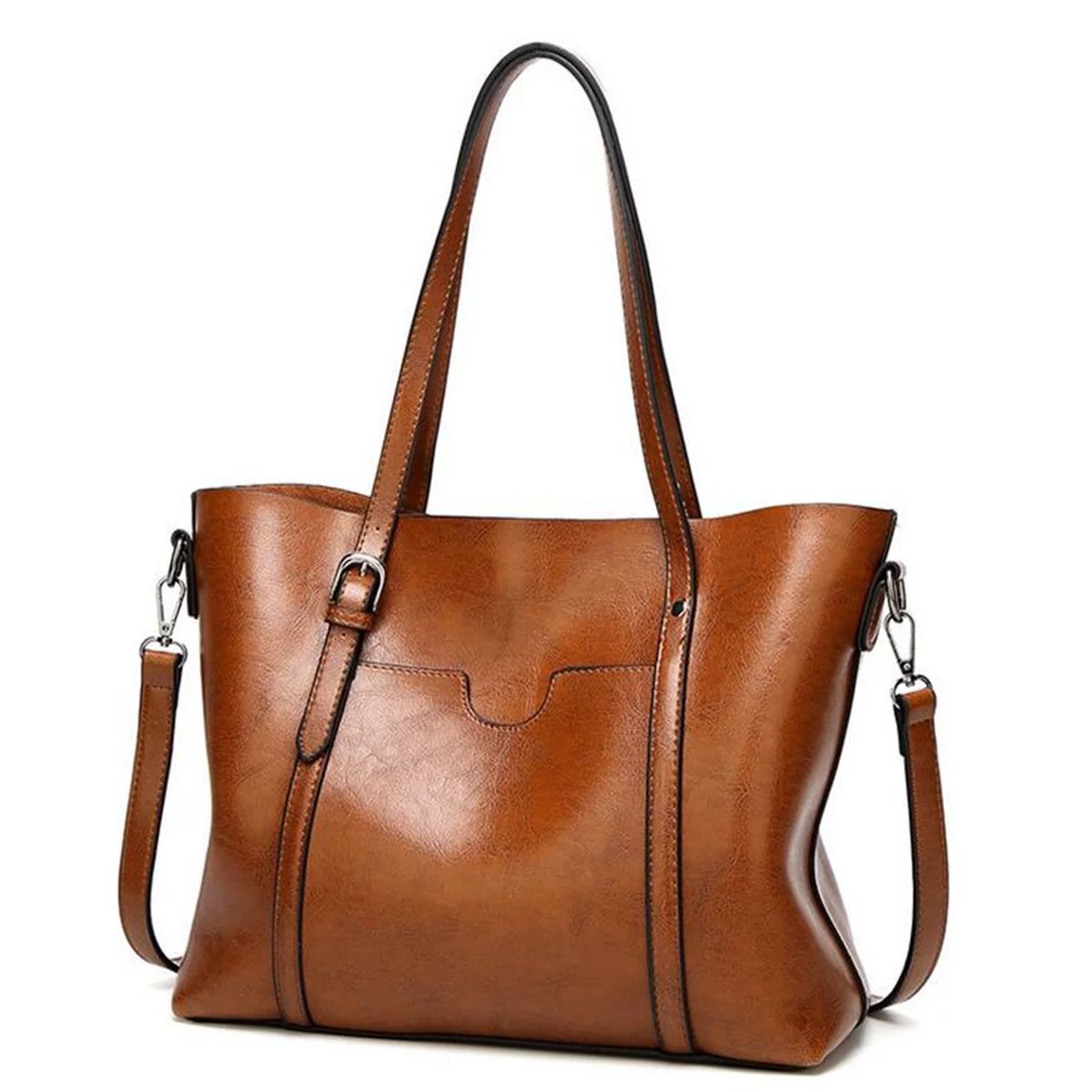 4 Colors Fashion Leather Handbag Shoulder Bag Crossbody Bag Travel Shopping Tote Purse Tassel Lar... | Walmart (US)