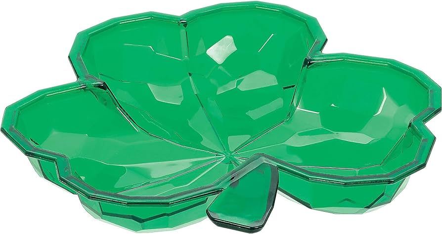 Amscan Green St. Patrick's Day Plastic Shamrock Small Bowl - 8.5" x 8.5" (1 Count) - Perfect for ... | Amazon (US)