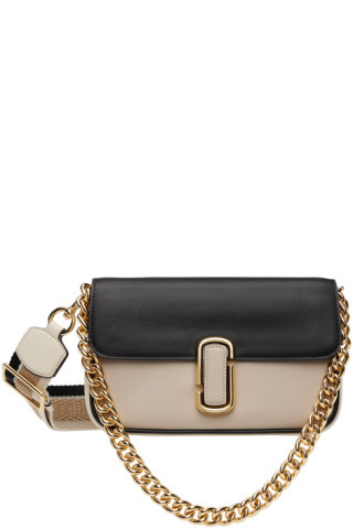 Marc Jacobs - Beige & Black 'The J Marc' Shoulder Bag | SSENSE
