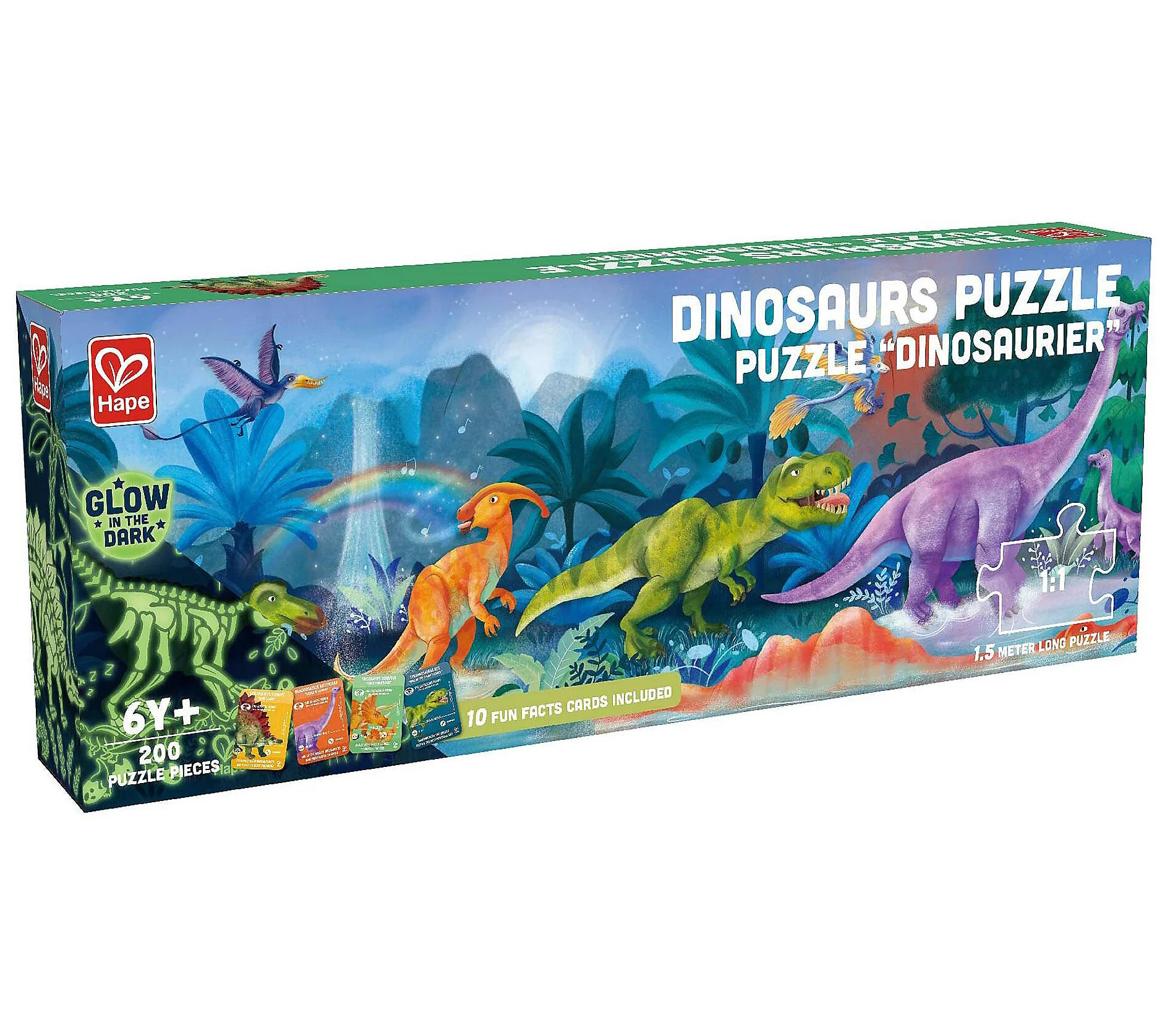 Hape Giant Glow-In-The Dark Dinosaurs Puzzle - 0pc | QVC