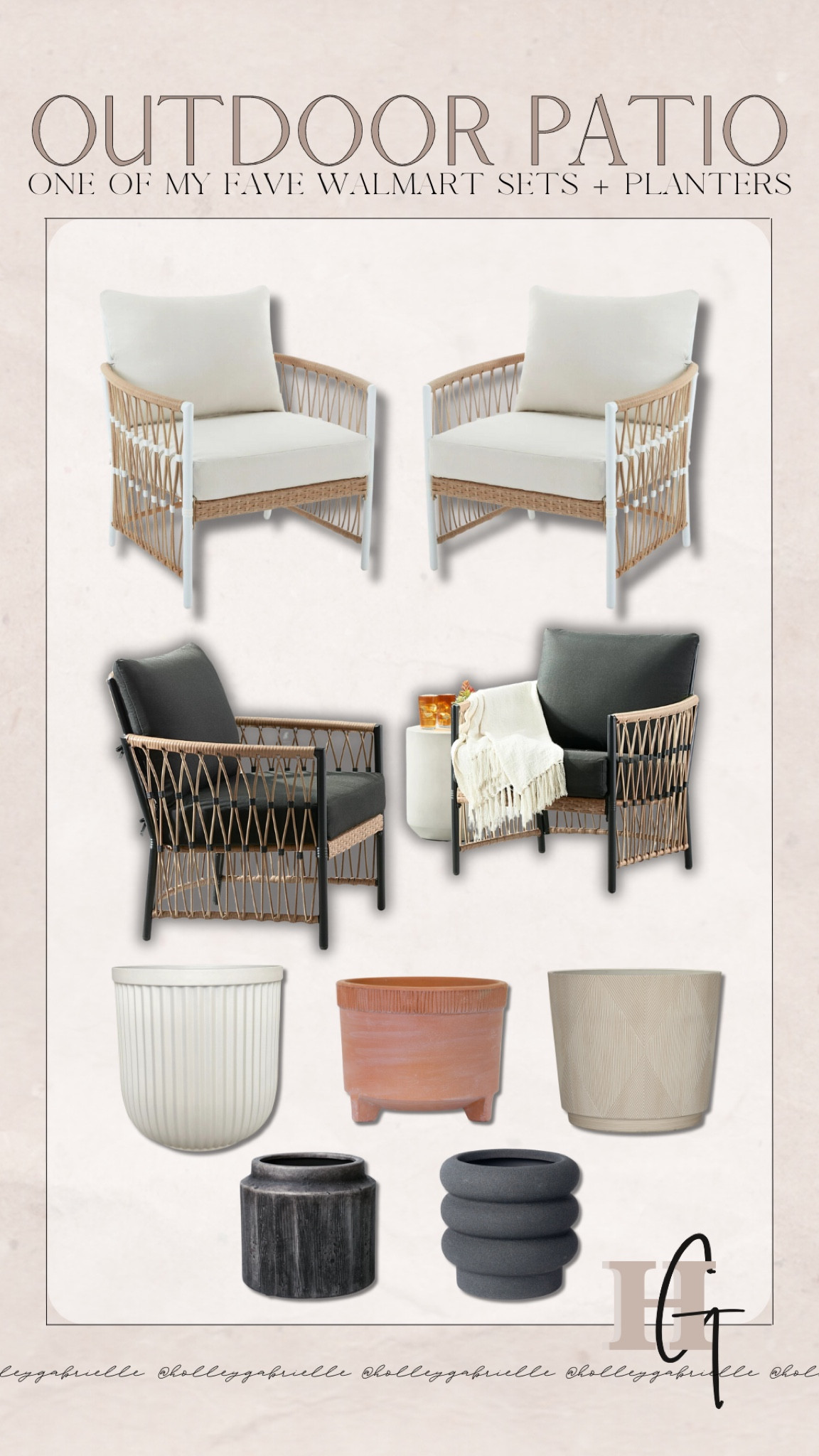 One of the best cozy patio sets 🌿🤍 have had mine since last summer! Can’t recommend enough! Also comes in black 🖤 & some of the best planters I have out from Walmart this year.

Outdoor living / home decor / neutrals / Holley Gabrielle 

#LTKxWalmart #LTKFindsUnder50 #LTKSeasonal