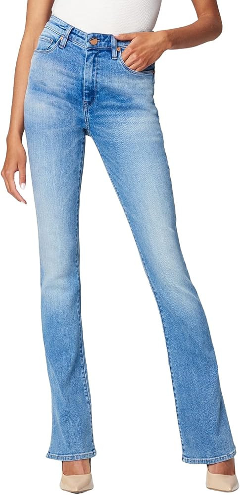 [BLANKNYC] Womens High Rise Mini Boot Cut Five Pocket Jeans, Stylish & Trendy Pants | Amazon (US)