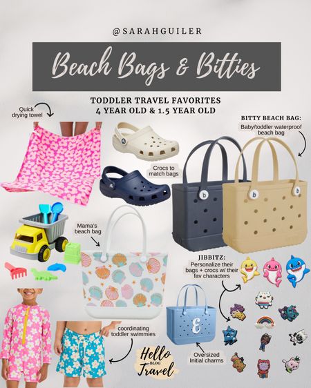 Currently bought for our beach vacation — finally got E & S coordinating bitty Bogg bags for beach vacation in June! Also snagged this super cute shell pattern waterproof beach bag! I coordinated their bags with beige and navy crocs and their fav jibbitz. Also found matching family swimsuits and towels to easily plan for our family vacation in June! 

#LTKSeasonal #LTKtravel #LTKfamily