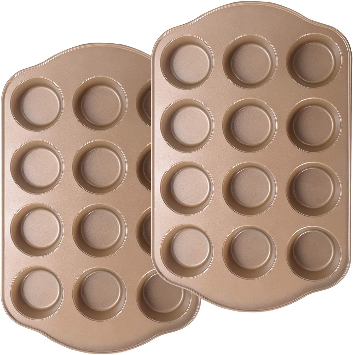 JOHO BAKING Nonstick Muffin Pan 12, Large Cupcake Pans for Baking, Muffin Tins for Oven, 2 Pack, ... | Amazon (US)