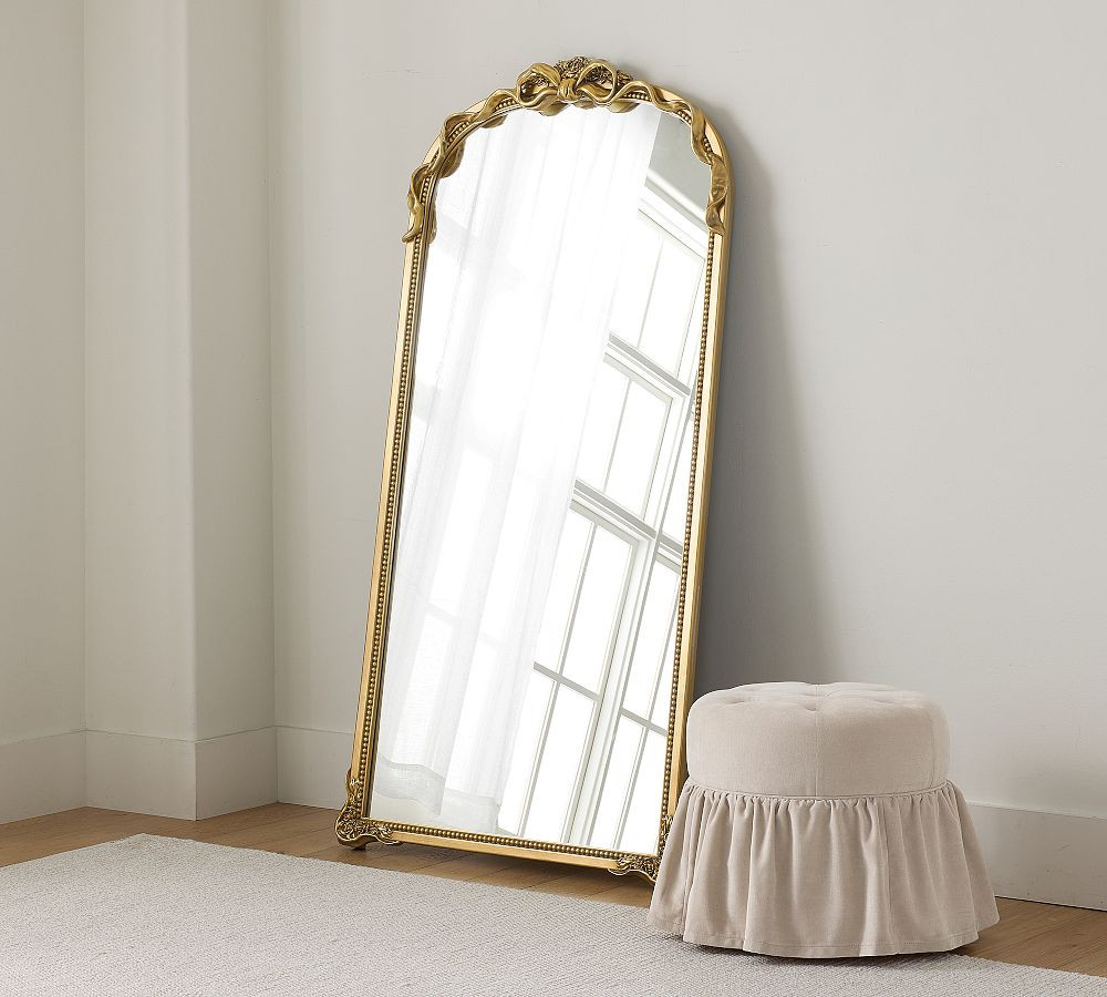 LoveShackFancy Gold Bow Floor Mirror | Pottery Barn (US)