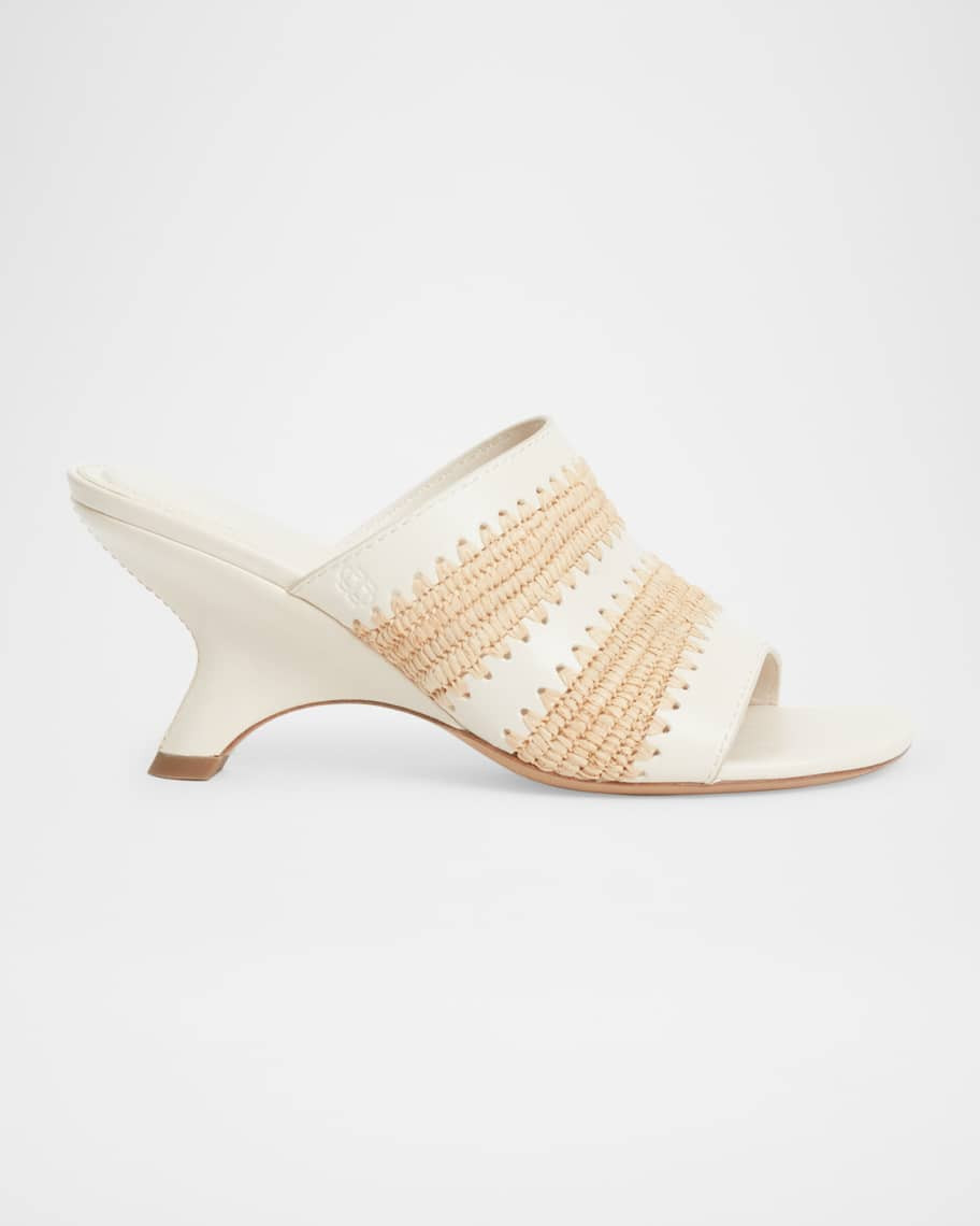 SIMKHAI Shadow Raffia Mules | Neiman Marcus