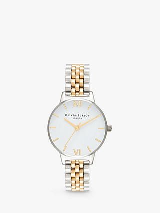 Olivia Burton Women's Five Link Bracelet Strap Watch, Silver/Gold OB16MDW34 | John Lewis (UK)