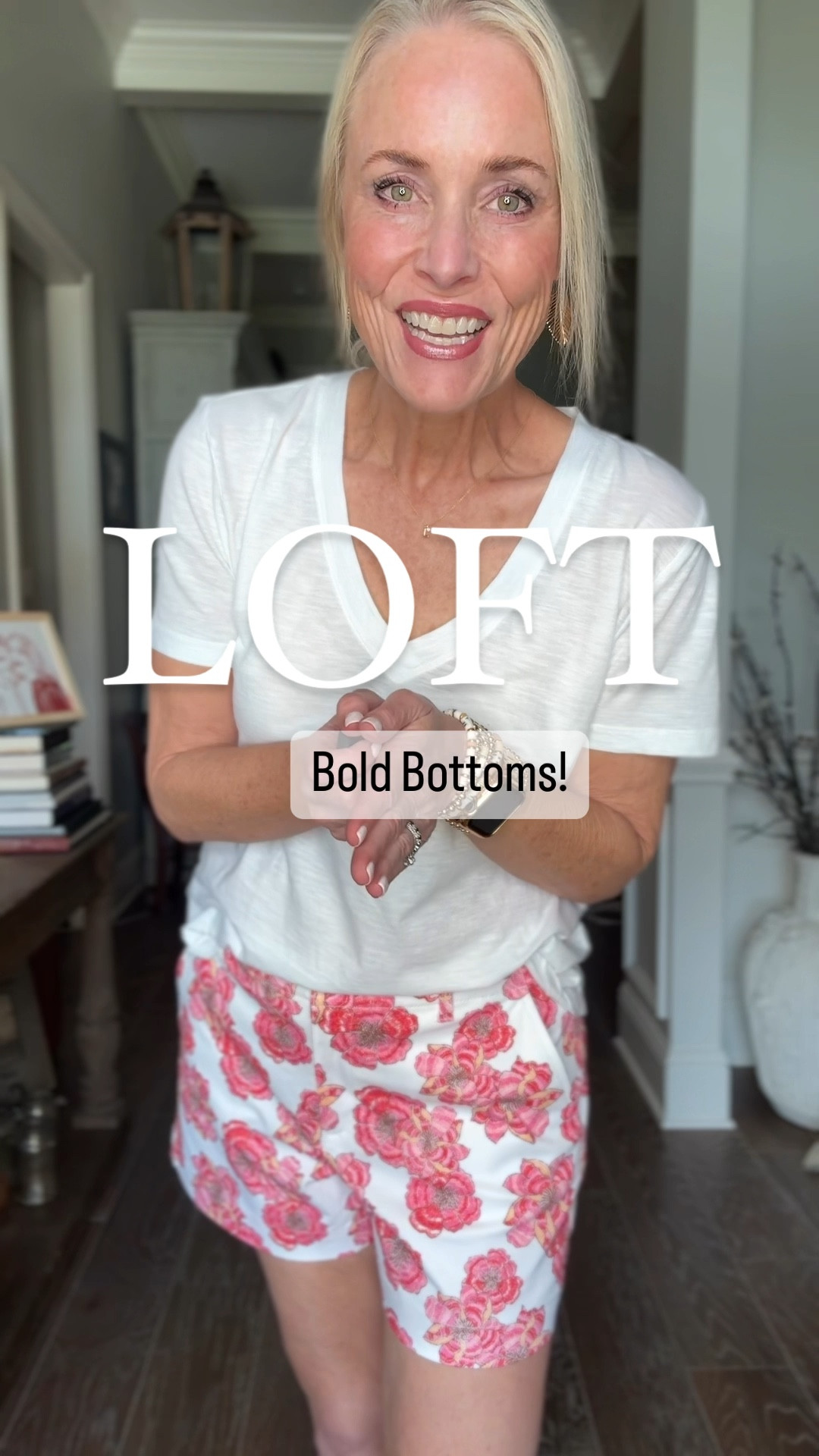 Today was Day 4 in the HOC challenge, and the theme was to wear a BOLD BOTTOM! Either a print or a bolder color, and these floral shorts from Loft fit the theme to a T. I paired them with an easy and affordable lightweight v-neck white tee, simple jewelry, and easy tan slides. 

So what do you think? How’d I do? 

As a reminder for reference, I’m 53, 5’8, 140ish lbs and wearing size 6 in the shorts and medium in the v-neck tee. 



#LTKMidsize #LTKOver40 #LTKStyleTip