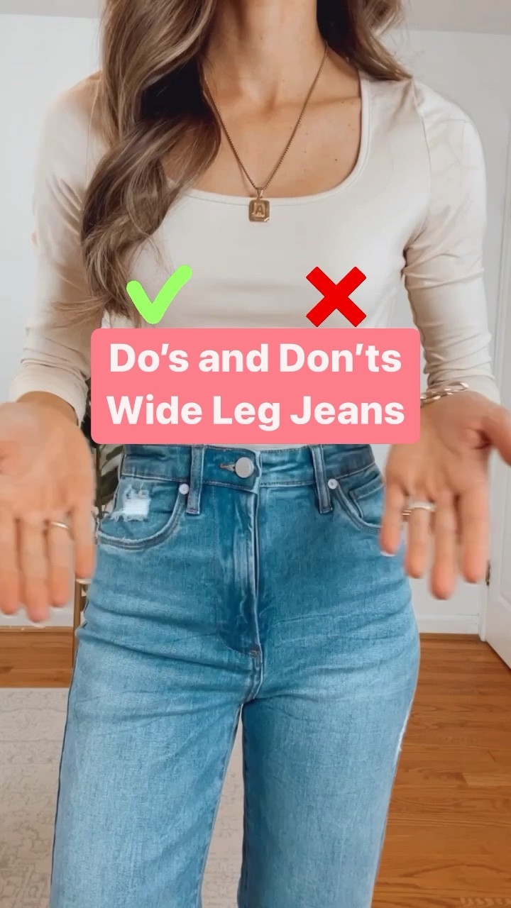 Do’s and Don’ts or Wide Leg Jeans. These wide jeans fit like a dream! They’re stretchy and are fitted in the bum area! 

#LTKunder50 #LTKstyletip #LTKsalealert