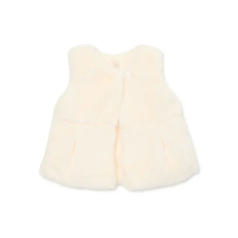 Wonder Nation Baby Girl Faux Fur Vest, Sizes 0/3-24 Months | Walmart (US)