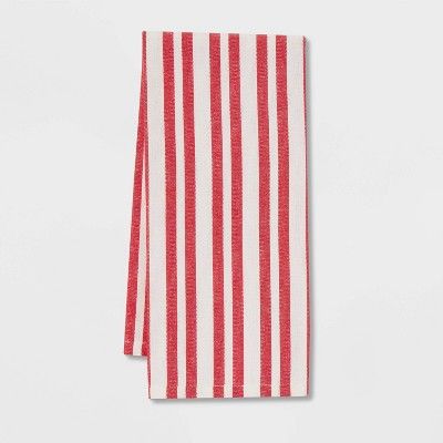 Cotton Striped Kitchen Towel Red - Threshold™ | Target