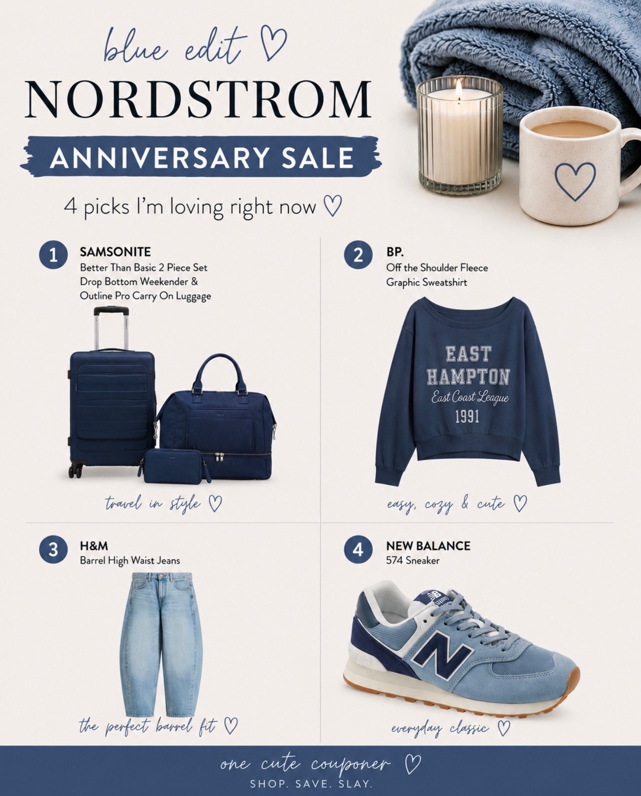 #nsale favorites! 💙 Don’t miss out on the Nordstrom Anniversary Sale! Things to add to your wishlist
•luggage 
•new balance sneakers 
•barrel jeans
• cozy sweatshirts

#LTKSaleAlert