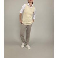 Vintage White Wool Hand Knitted Sweater Vest Size S - M | Cream With Square Neck | Etsy (UK)