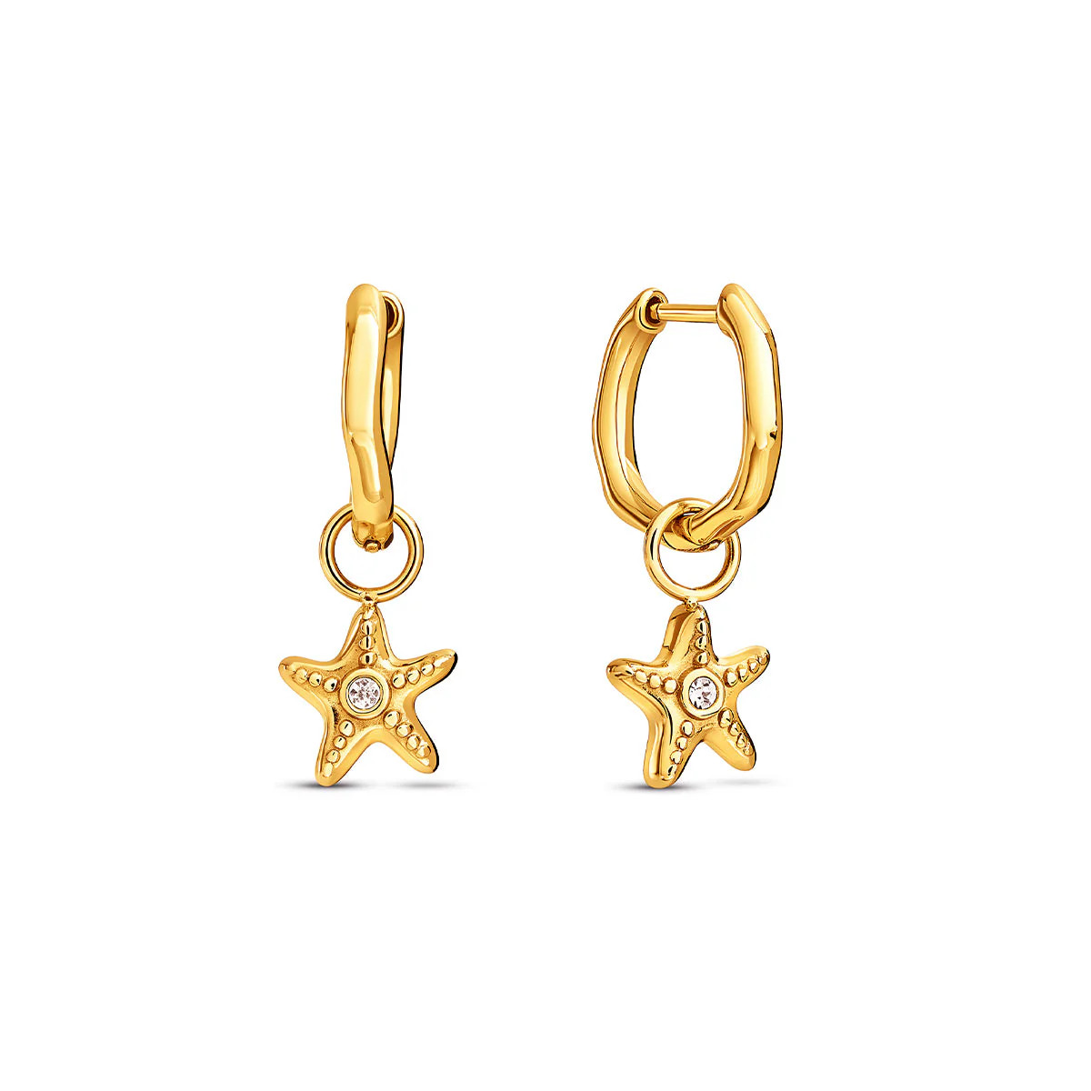 Molten Starfish Huggie Earrings (Gold) | Abbott Lyon