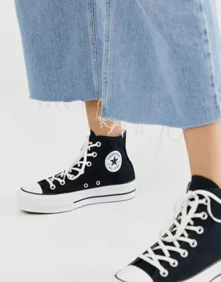 Converse Chuck Taylor All Star Hi Lift sneakers in black | ASOS (Global)