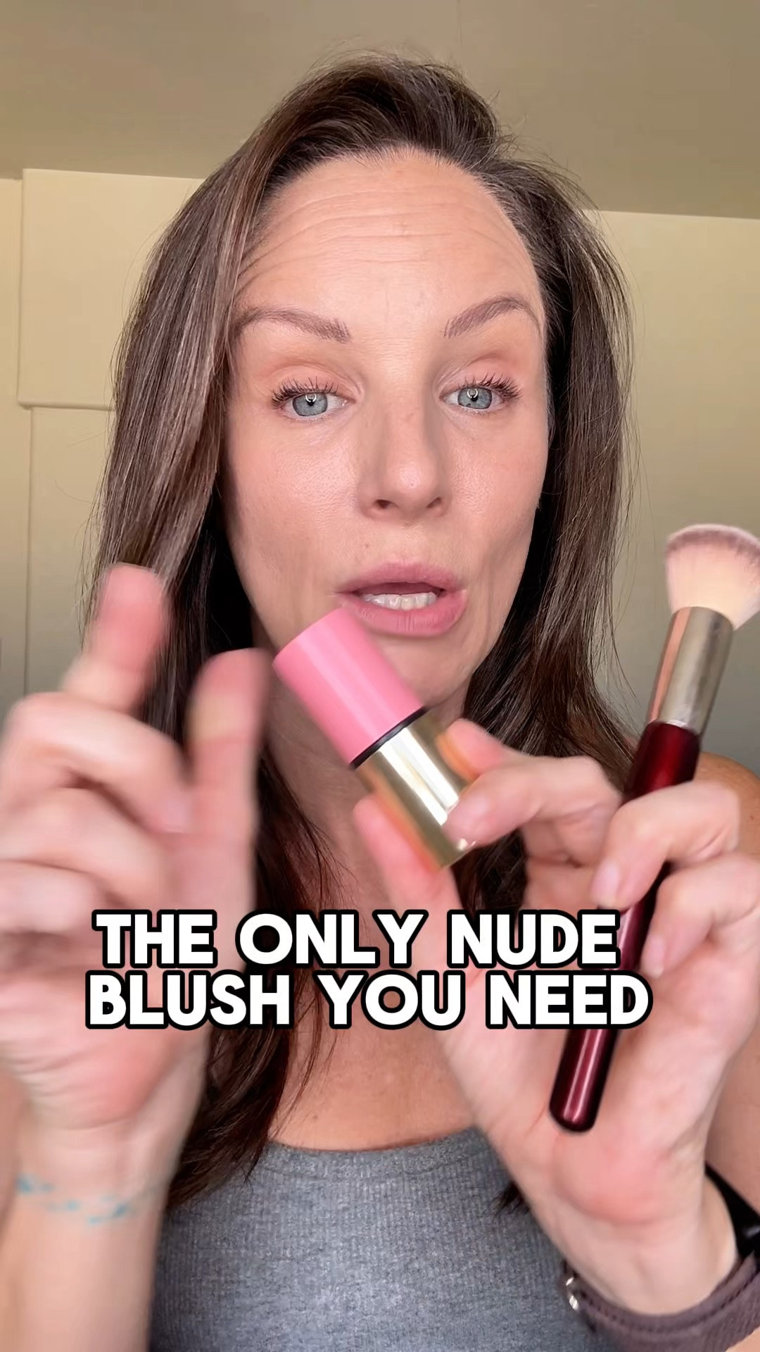A creamy nude blush that never fails, Hypernude is my goto. Have you tried Make beauty?
.
#makebeauty #makebeautycreamstroke #beautyover40 #creamblush #nudeblush