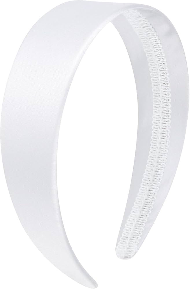 Wecoe White Headband 1.6 Inch Wide Silk Satin Headband Women Non Slip Fashion Plain Head Band Sol... | Amazon (US)
