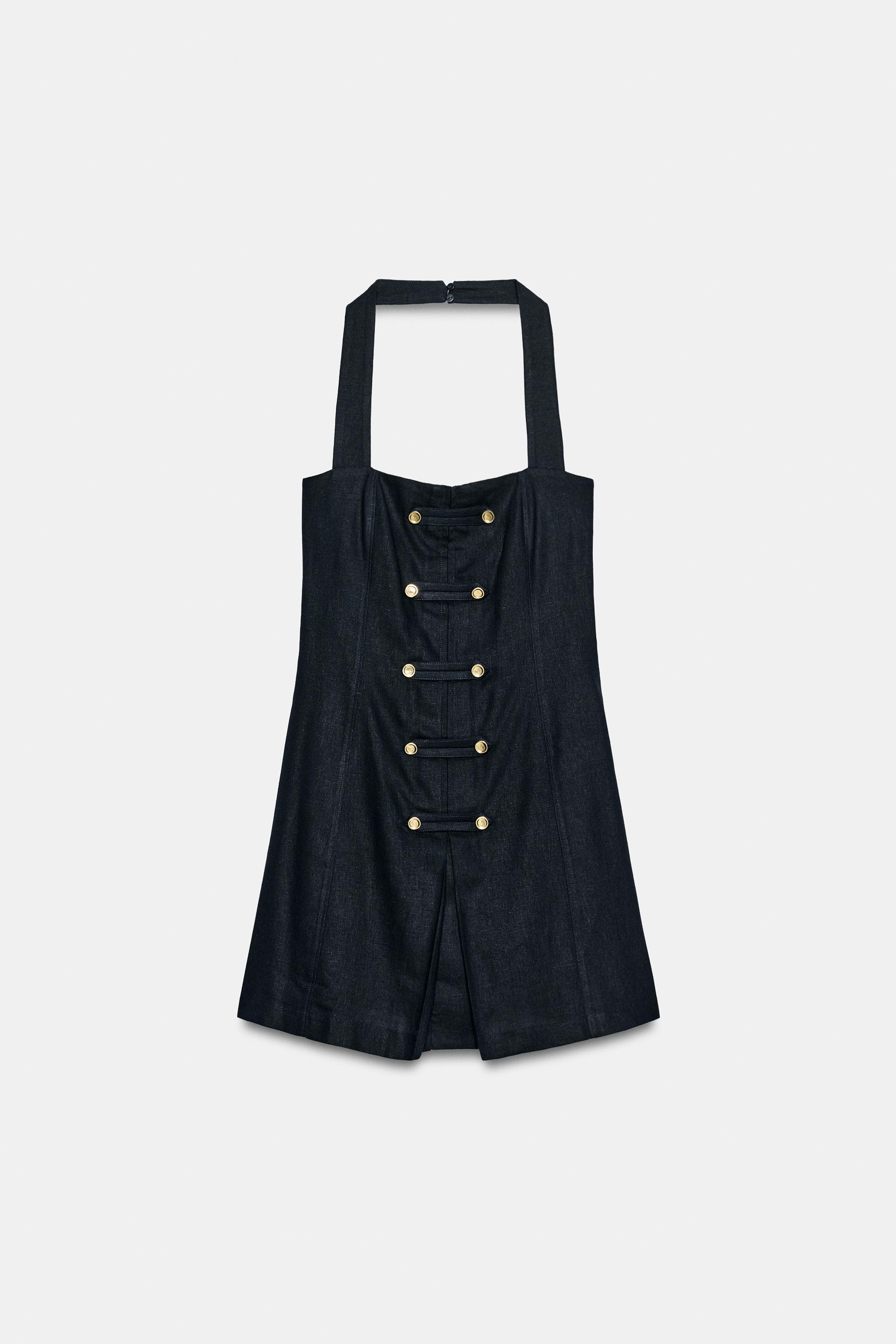 LINEN TOGGLE MINI DRESS | Zara US