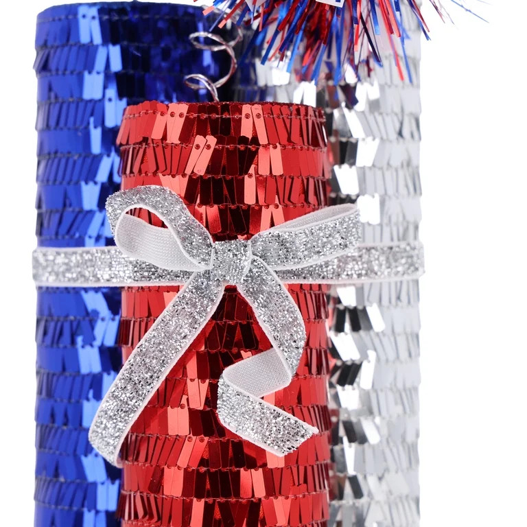 Sequin and Tinsel Fireworks Tabletop Decoration, Red/White/Blue, 12.75", Patriotic by Way To Cele... | Walmart (US)
