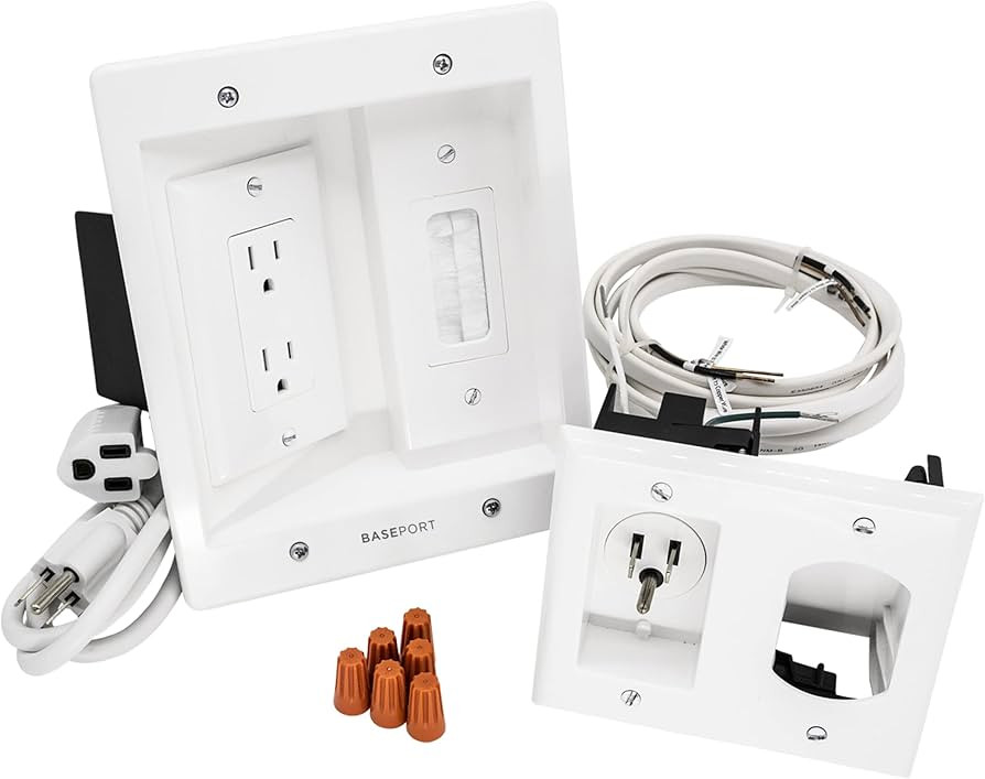 BASEPORT In Wall Cable Management Kit - TV Wire Hider Kit for Wall Mount TV, Hide Wires Wall Moun... | Amazon (US)