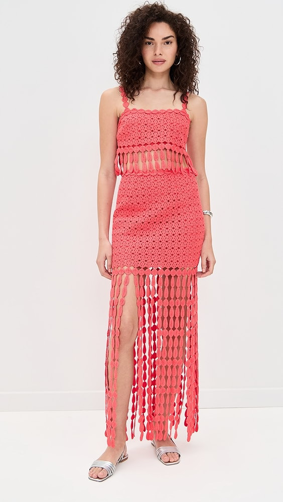 Saylor Elie Fringe Embroidery Skirt Set | Shopbop | Shopbop