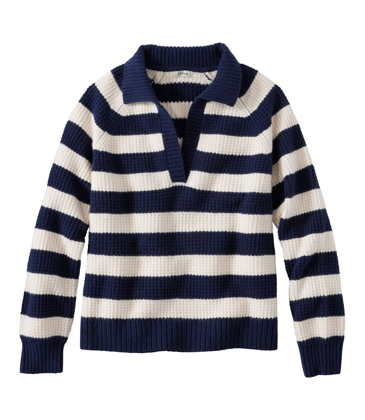 Women's SuperSoft Waffle Sweater, Polo Stripe | Sweaters at L.L.Bean | L.L. Bean