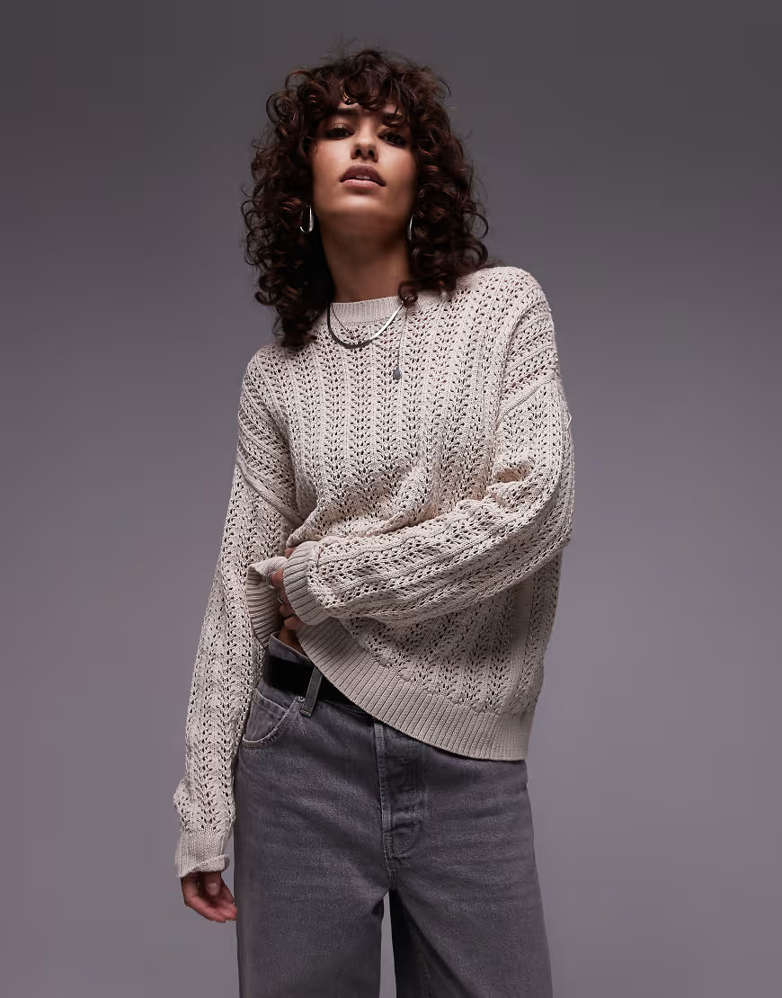 Levi's crochet knit sweater in cream-White | ASOS (Global)