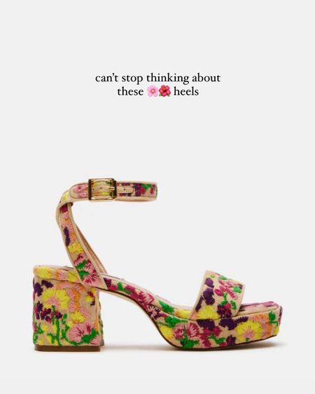 Floral platform block heel sandal // how cute?! 🌸🌺🌸 new release! 

Would be so cute with a white tee & jeans! 💜

Spring sandals, spring shoes, spring style 

#LTKshoecrush #LTKsalealert #LTKfindsunder100